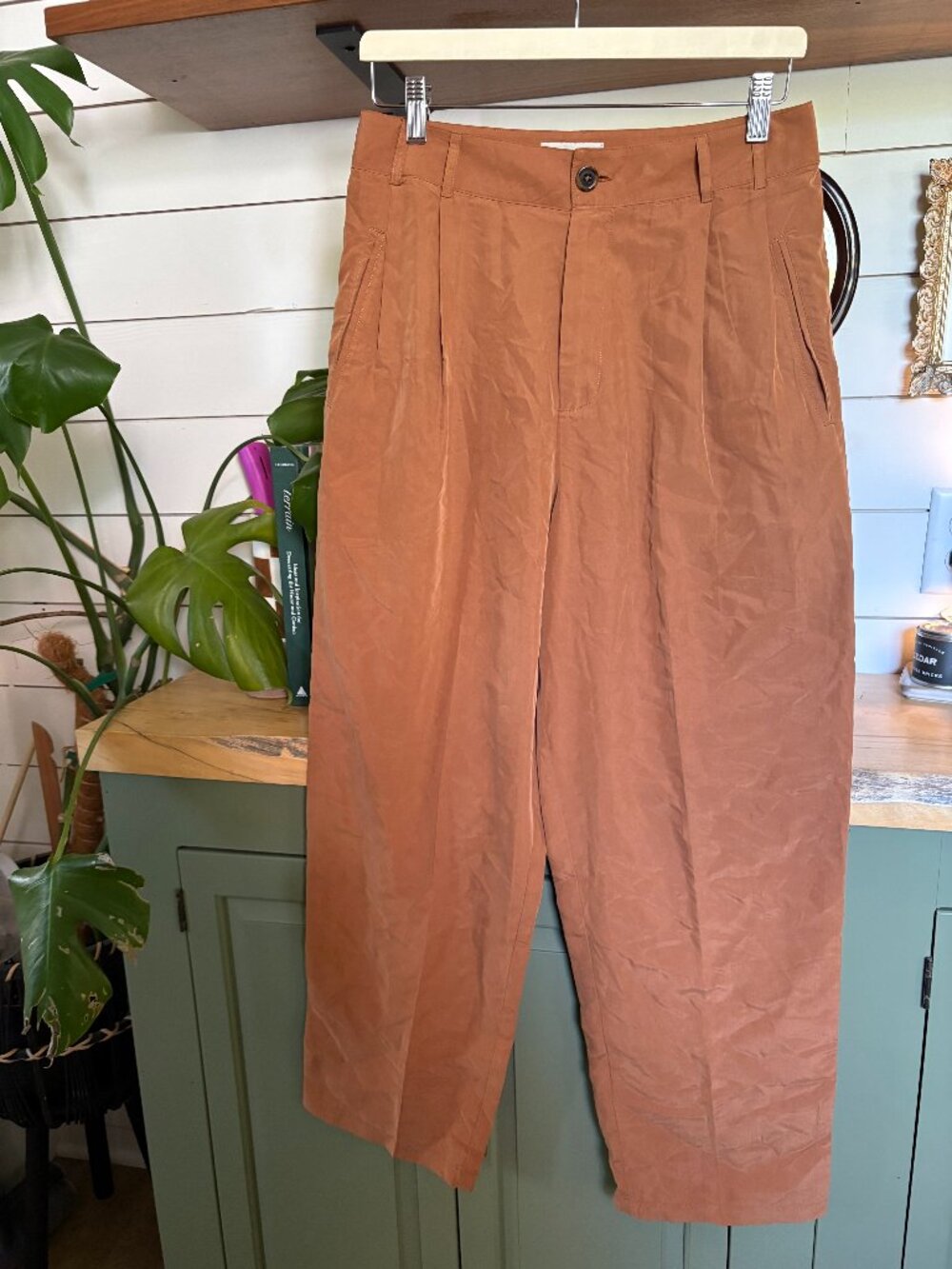 Urban Outfitters High-Waisted Terracotta Trousers – Size 10